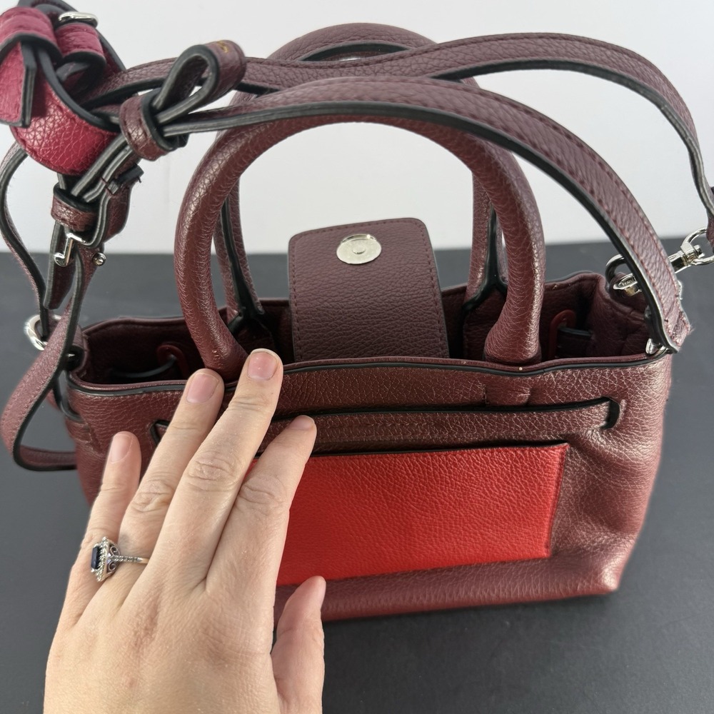 Reed Two Tone Red Purse 9x11", 6" Depth Shoulder/Crossbody - Picture 8 of 14